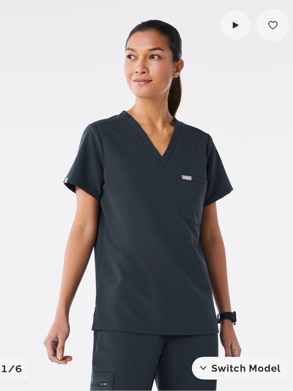 FIGS Dark Harbor Catarina One-Pocket Top — XS